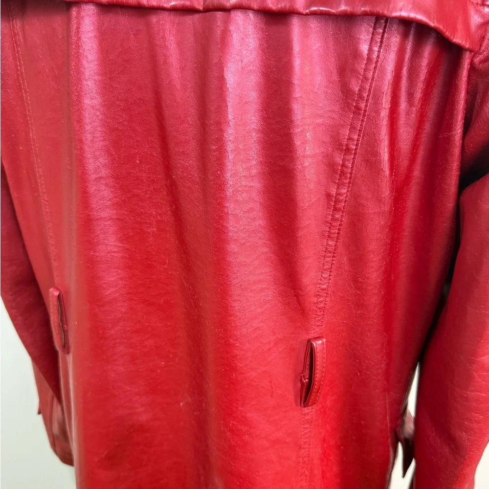 Burberry Red Hooded Trench Coat - Picture 9 of 16